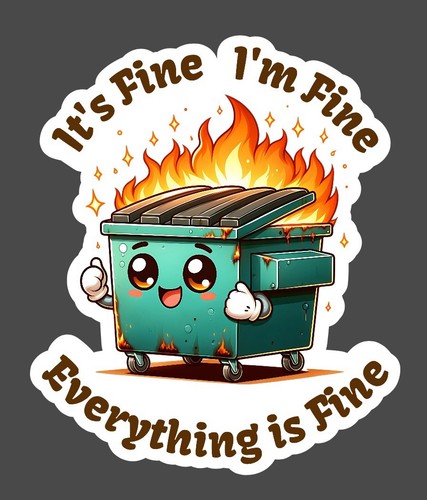 Sticker funny dumpster - sticker, fire